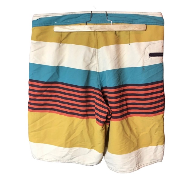 Patagonia Swim Trunks Mens 34 Stripes Blue White - Picture 2 of 6
